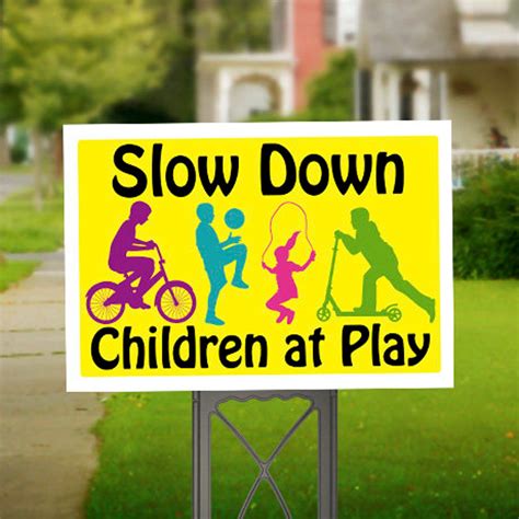 Slow Down Children At Play Sign Children Playing Yard Sign Etsy