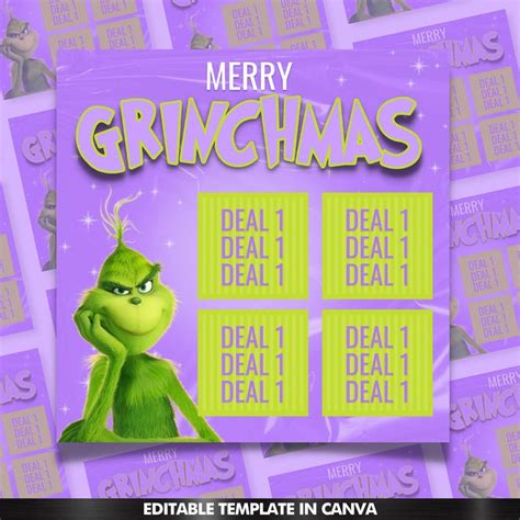 Grinchmas Canva Editable Flyer