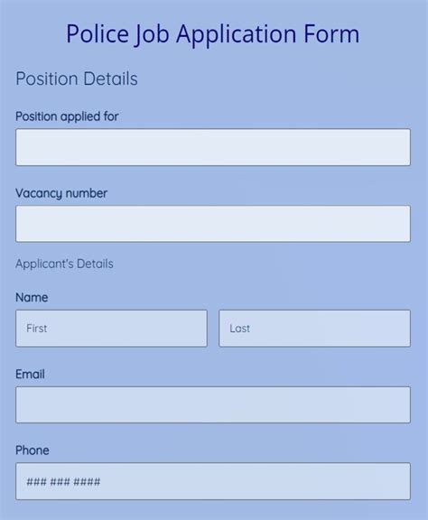 Police Officer Application Form 2023 Printable Forms Free Online