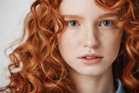Free Photo Close Up Of Beautiful Natural Ginger Girl With Freckles