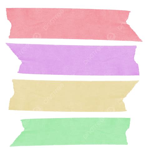 Set Of Colored Masking Tape Colorful Masking Tape Piece Png
