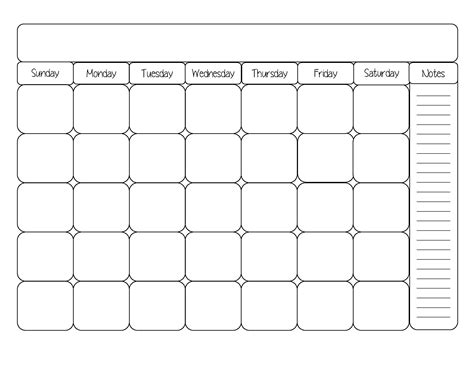 Printable Blank Calendar Template Word Excel Pdf