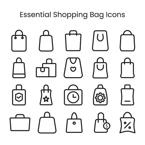 Shopping Bag Icons Set For Ecommerce And Business Products Retail Shop