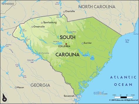 Simple South Carolina Map With Cities Gambaran