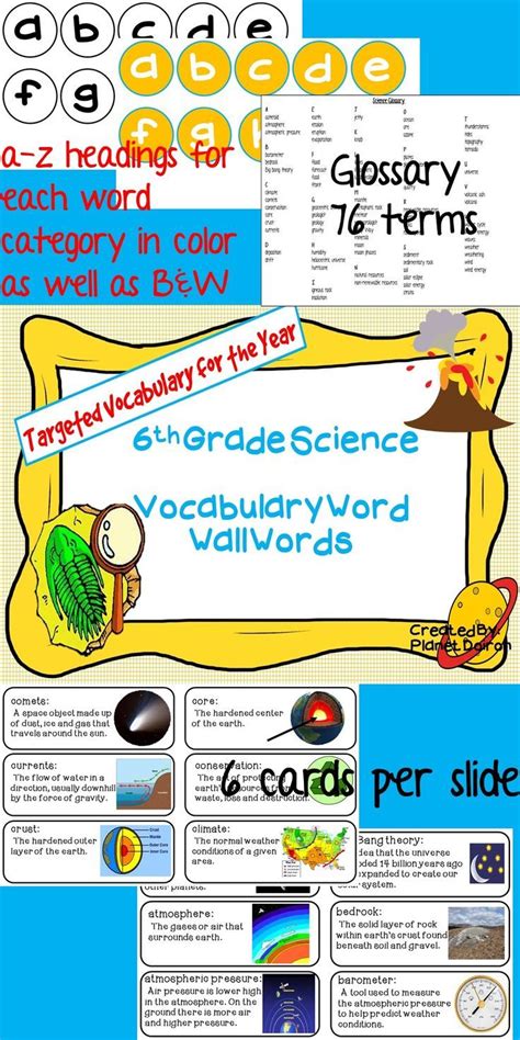 6th Grade Science Vocabulary Words