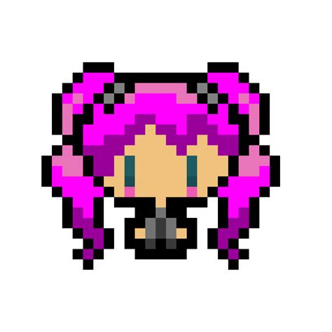 Cute Kawaii Girl Pixel Art Grid