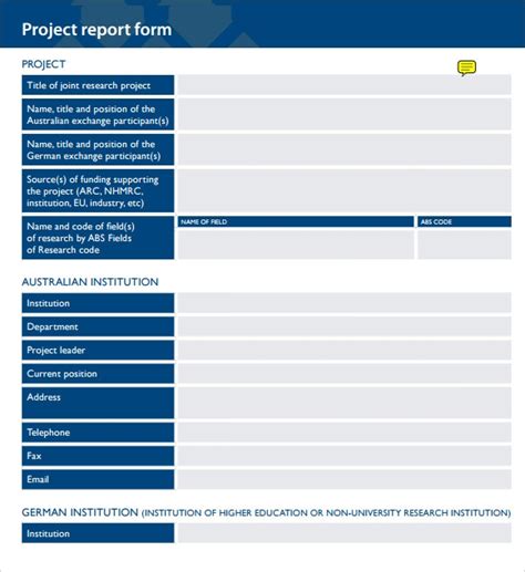 Sample Project Report Template - 6+ Documents in PDF