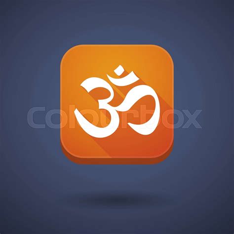 App Button With An Om Sign Stock Vector Colourbox