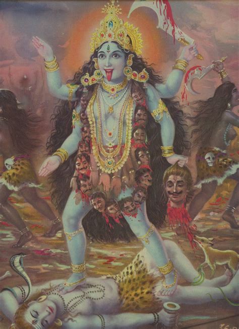 Kali Art Maha Kali Vintage Indian Devotional Print Etsy