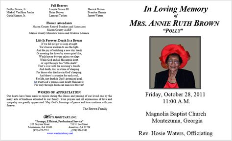 sample obituary template