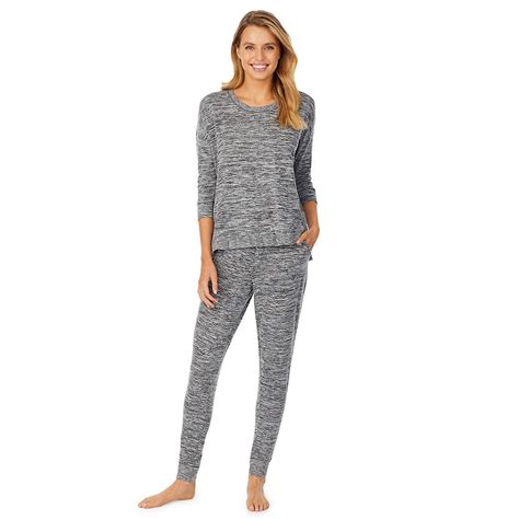Womens Cuddl Duds® Knit 34 Sleeve Pajama Top And Banded Bottom Pajama Pants Cuddl Duds Womens
