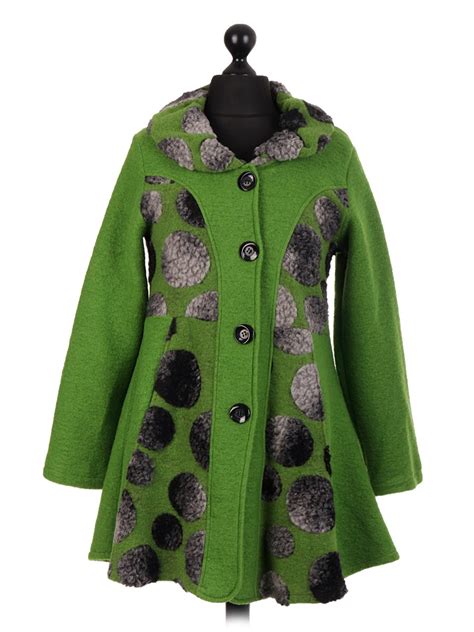 Wholesale Italian Medium Length Flared Lana Wool Coat