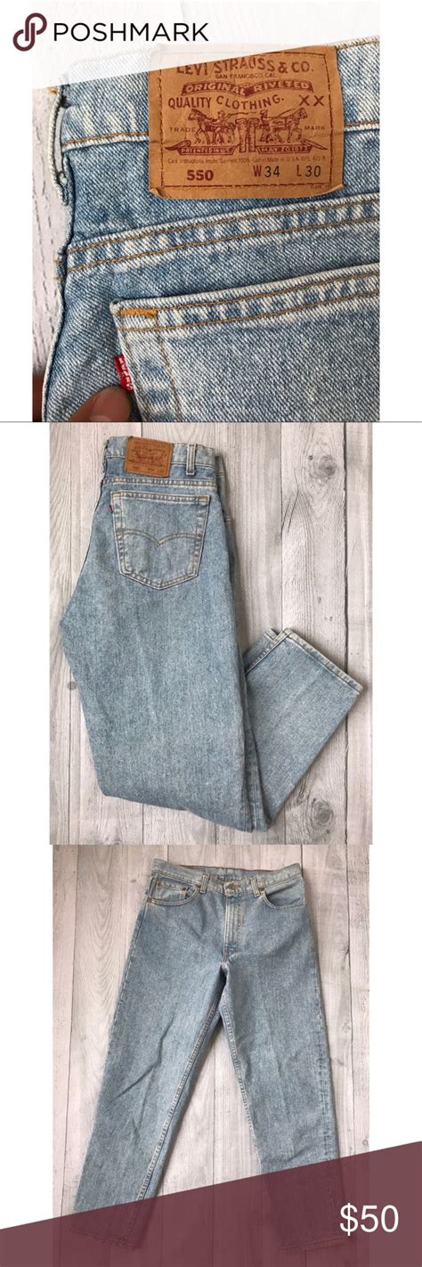 Vintage Levi’s 550 Red Tab Made In Usa Jeans Usa Jeans Washed Denim Jeans Light Wash Denim