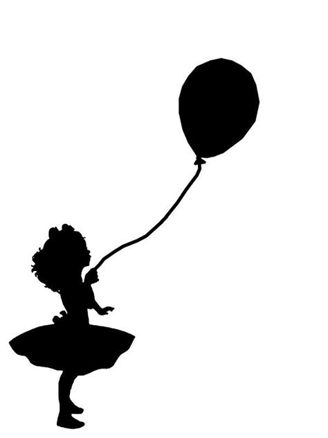 Girl Holding Balloon By Amy101 Girl Holding Balloons Silhouette Art