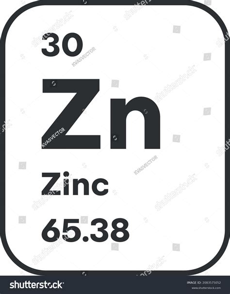 Symbol Chemical Element Zink Seen On Stock Vector Royalty Free