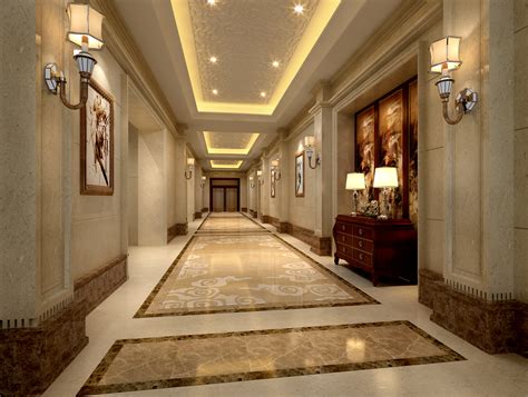Luxury Corridor Hall 3d Model Max