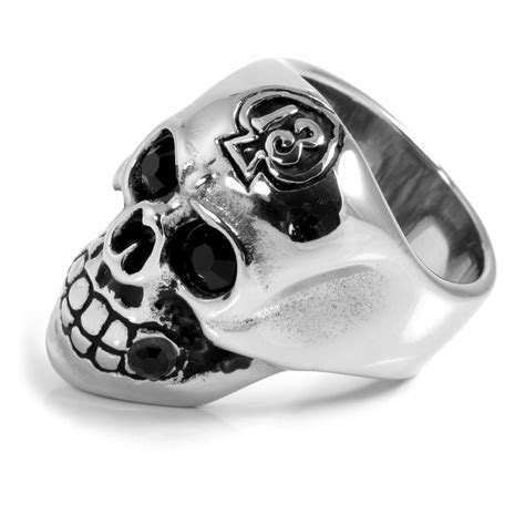 Skeleton Skull Zirconia Steel Ring In Stock Steelcz Steel Ring