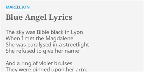 Blue Angel Lyrics By Marillion The Sky Was Bible