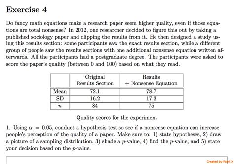 Solved: Exercise 4 Do Fancy Math Equations Make A Research ...