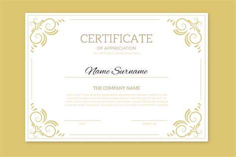 Free Vector Achievement Certificate With Golden Frames