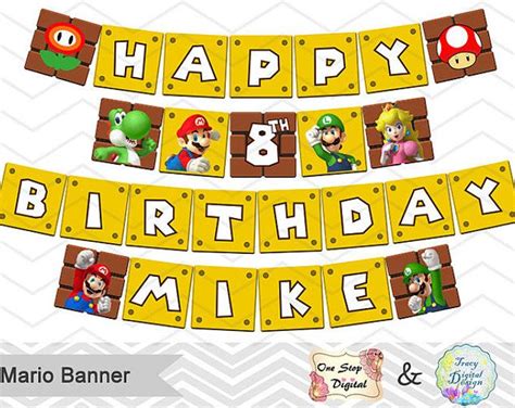 Printable Super Mario Banner Printable Super Mario Inspired Party