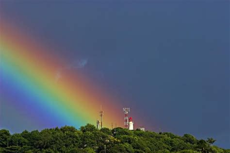 Rainbow On Lighthouse St Lucia By Chester Williams