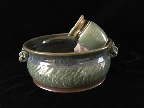 Crock Fountain In Deep Turquoise Mysite