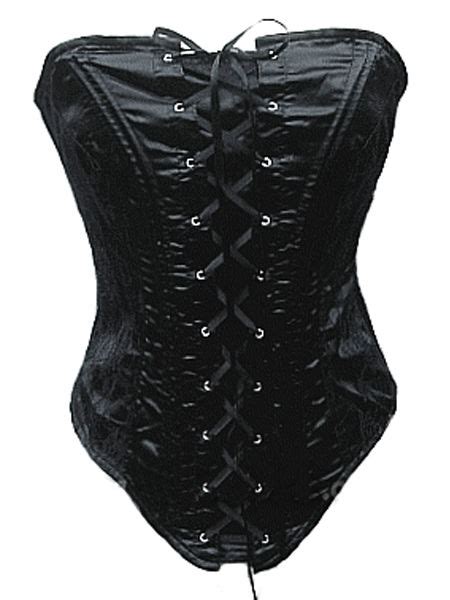 Black Satin And Lace Gothic Corset Basque By Phaze Women S