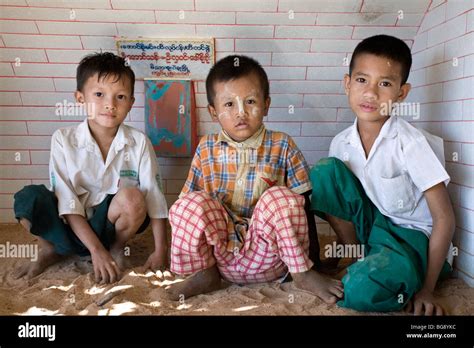 Burmese Boys Bago Myanmar Stock Photo Alamy