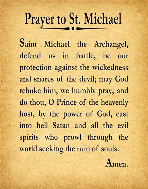 Printable Free Printable St Michael Prayer Printable Templates