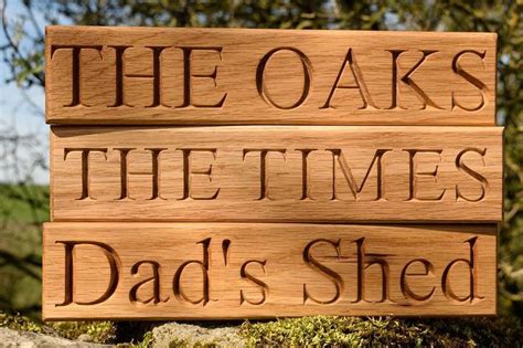 Personalised Oak House Sign Carved Custom Engraved Outdoor Wooden