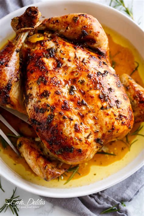 Roasted garlic is something you can never have too much of, and extra can even be frozen for up to three months. Garlic Herb Butter Roast Chicken - Cafe Delites