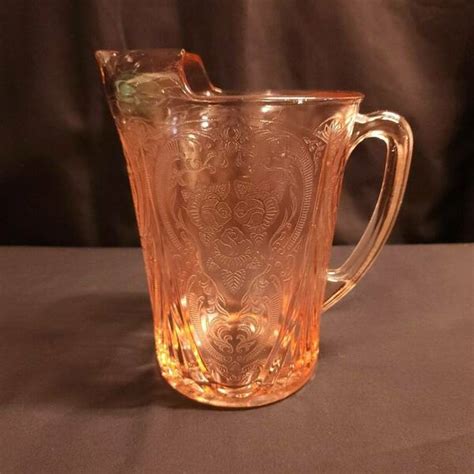 Vintage Hazel Atlas Pink Glass Lemonade Jug Vinterior