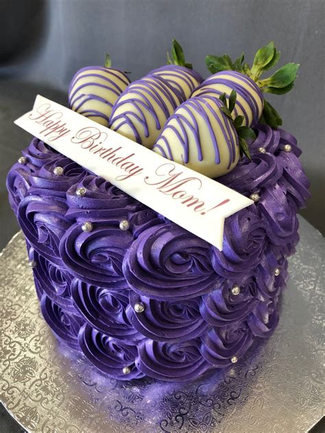 Purple Rosette Birthday Cake — Skazka Cakes