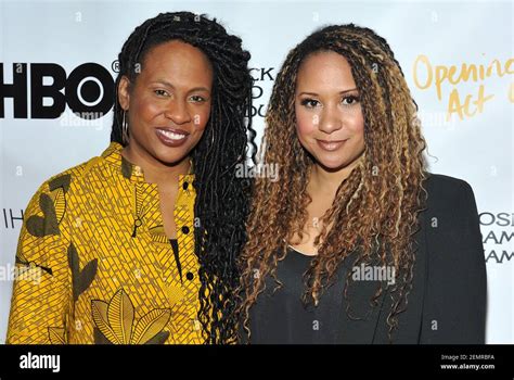 L R Director Kamilah Forbes And Actress Tracie Thoms Attend The Opening Of In Their Own Words