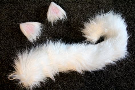 White Pink Corset Kitty Tail And Ears Set 401