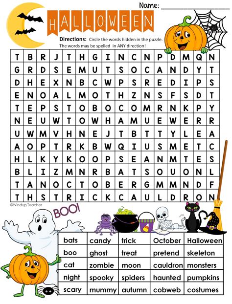 Halloween Word Search Hard Puzzle Ready To Go Made