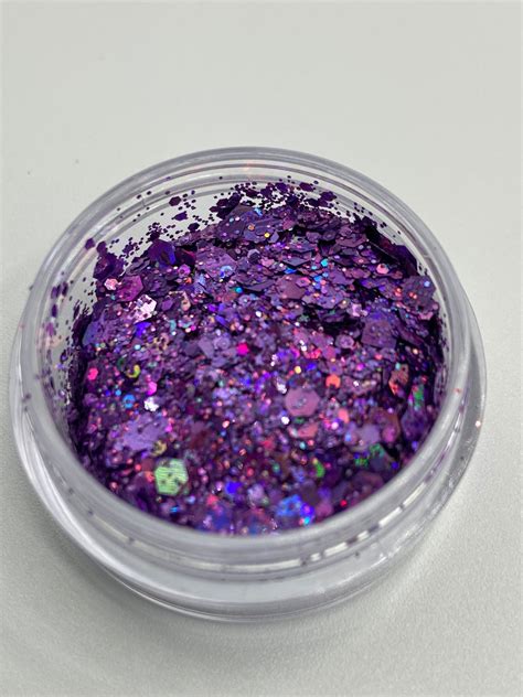 Purple Holographic Glitter Mix Etsy