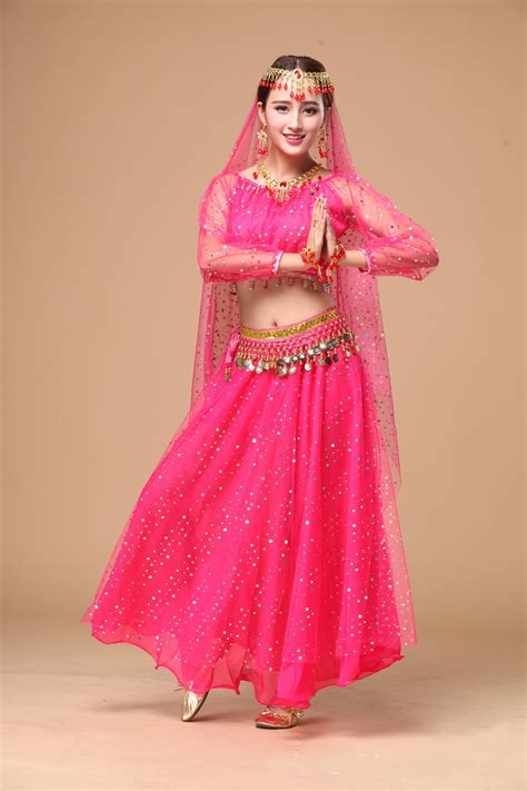 Fashion Women Belly Dance Costume Sets Lady Indian Dance Dress For