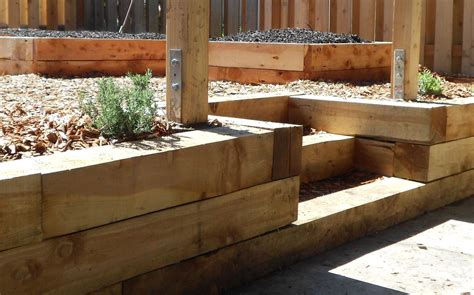 Beautiful And Durable Wood Retaining Wall Built With Juniper Timbers