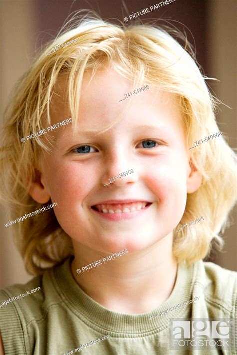 Portrait Of A 7 Year Old Boy Stock Photo Picture And Rights Managed