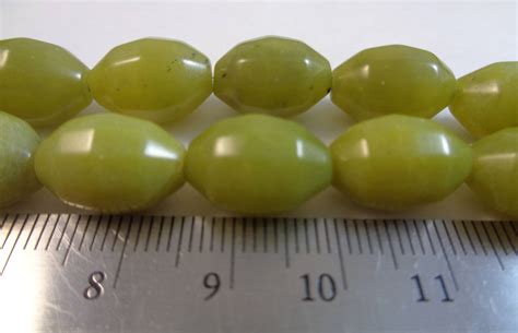 15 Bright Pea Green Opaque Glass Beads 14x10mm Tube Shaped Etsy