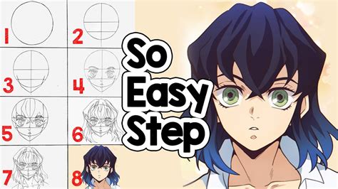 how to draw inosuke hashibira step by step demon slayer kimetsu no yaiba youtube