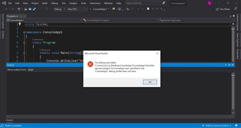 C Visual Studio Debug Executable Specified In The Debug Profile