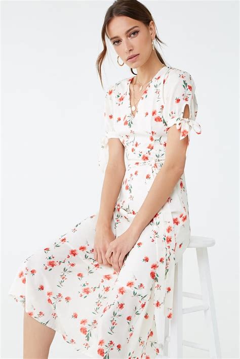 Satin Floral Midi Dress Best Summer Dresses From Forever 21