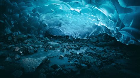 Ice Caves Wallpaper 4k Frozen Glacier Mendenhall Glacier Underwater