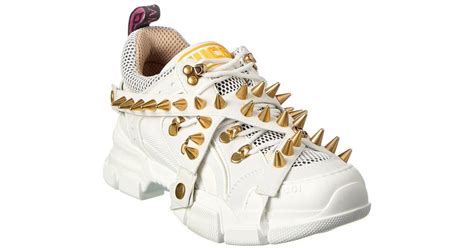Gucci Flashtrek Leather And Mesh Sneaker In Metallic Lyst