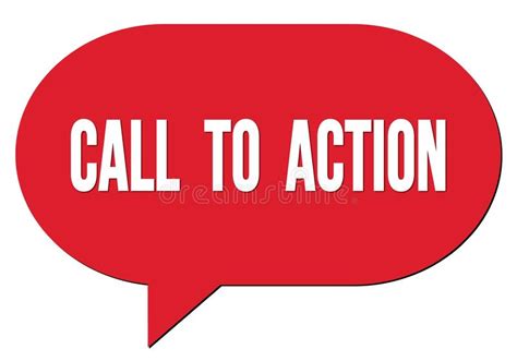 Call To Action Text Written In A Red Speech Bubble Stock Illustration