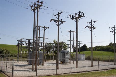 Rural Electrical Substation Stock Image Image Of Distribution Plant