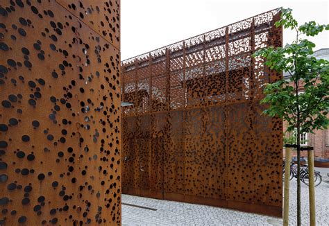 Perforated Corten Panels As Cladding Municipal Building In